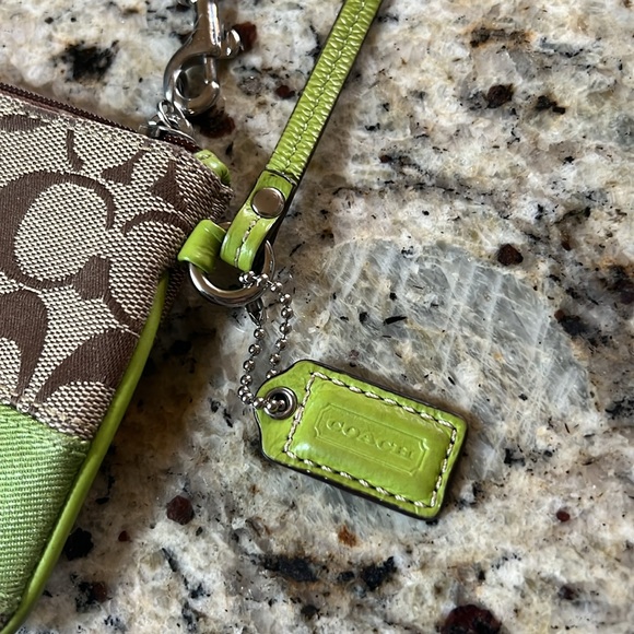 Coach Signature Wristlet in Lime - Picture 4 of 6